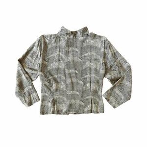 Vintage Judy Knapp Zebra Print Open-Back Blouse - Size M